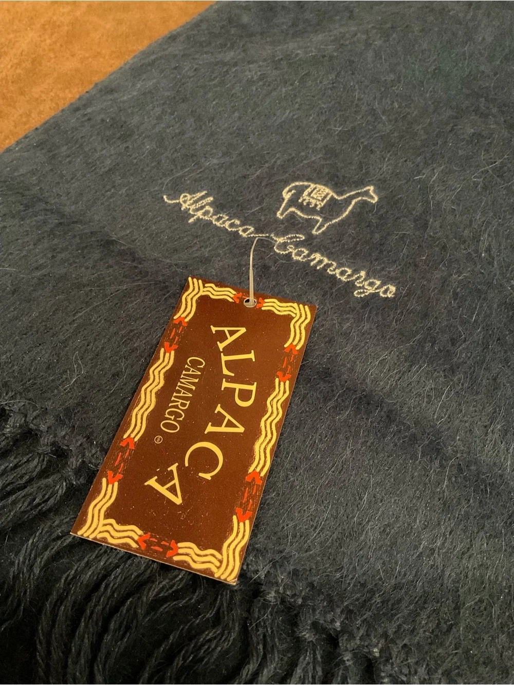 Peruvian Navy Blue Alpaca Scarf